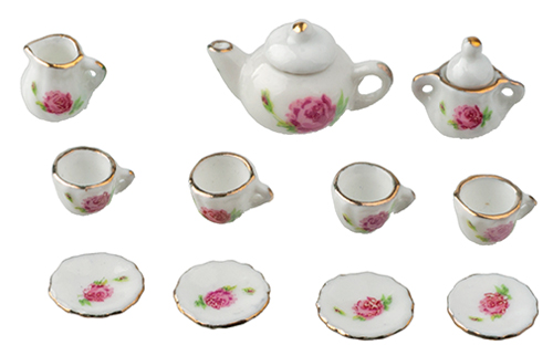 AZB5222 - Floral Tea Set/13 Pcs