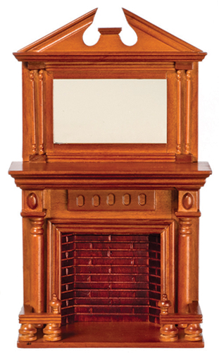 AZD0525 - Fireplace With Mirror, Walnut, Cb