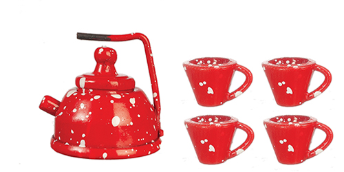 AZD0867 - Red Spatterare Tea Set/5