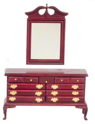 AZD1140 - Dresser with Mirror, Mahogany