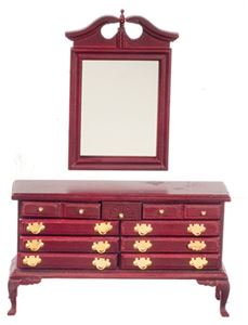 AZD1140 - Dresser with Mirror, Mahogany