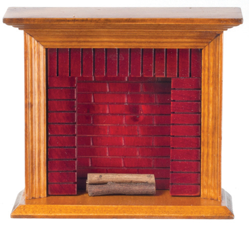 AZD1177 - Fireplace With Bricks, Walnut
