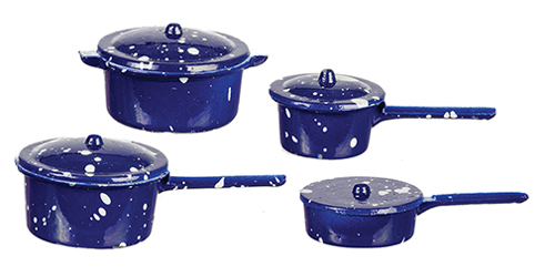 AZD3651 - Pot Set/8, Blue Spatter