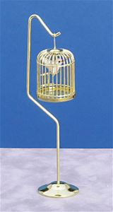 AZD4751A - Standing Brass Birdcage with Bird