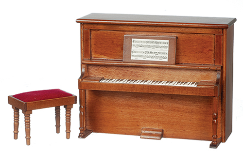 AZD7081A - Piano With Bench, Non-Musical, Walnut