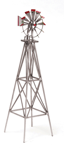 AZEIWF424 - Windmill, Iron With Red Trim