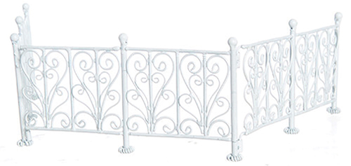 AZEIWF526 - Wrought Iron Fence, White, 6Pc