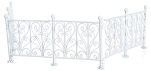 AZEIWF526 - Wrought Iron Fence, White, 6Pc