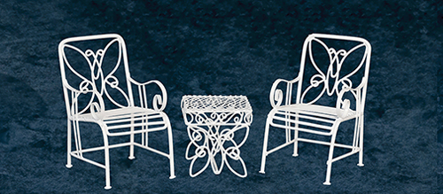 AZEIWF573 - Table &amp; 2 Chairs/White