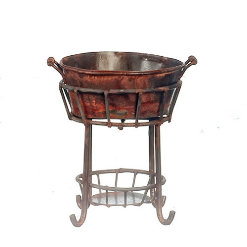 AZEIWF622 - Small Rusted Tub With Stand