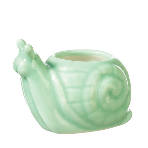 AZG5973 - Ceramic Snail Jar/Green