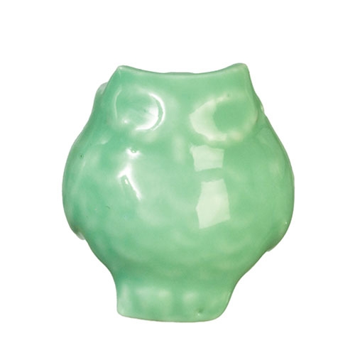 AZG6505 - Sm.Green Ceramic Owl Plnt