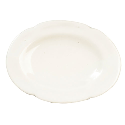 AZG6647 - Oval Ceramic Plate/White