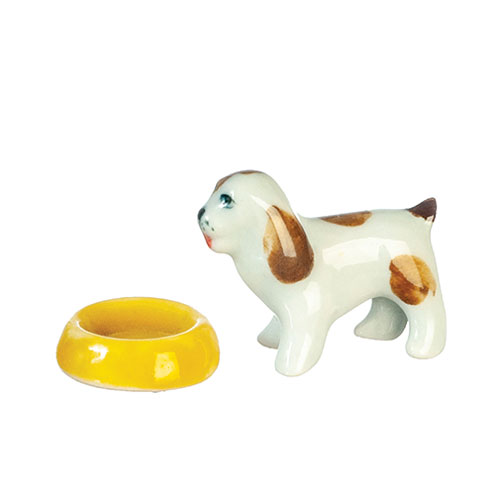 AZG6854 - Cute Puppy W/Bowl/Ceramic