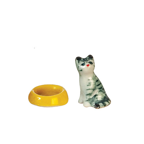 AZG6855 - Pet Cat W/Bowl/Ceramic