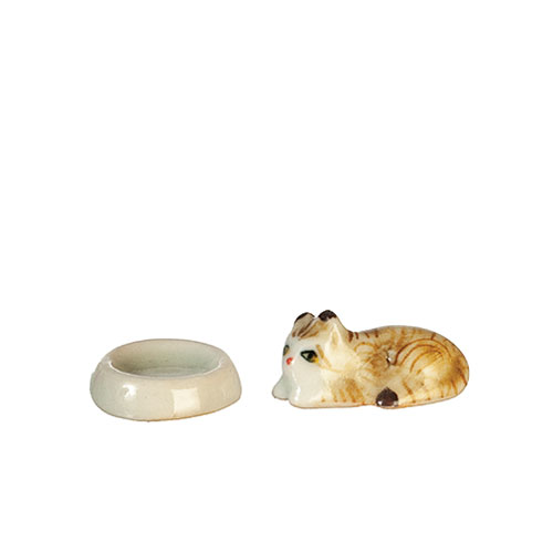 AZG6859 - Pet Cat W/Bowl/Ceramic