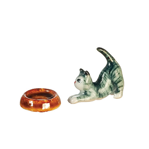 AZG6860 - Pet Cat W/Bowl/Ceramic