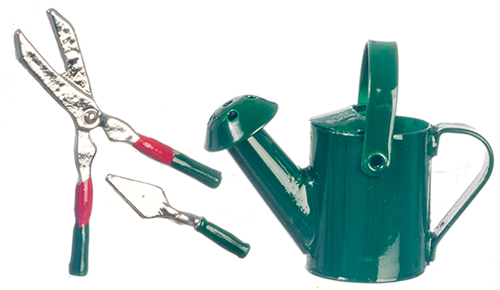 AZG7180 - Green Watering Can With Garden Tools