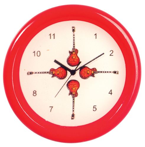 AZG7189 - Small Red Guitar Clock