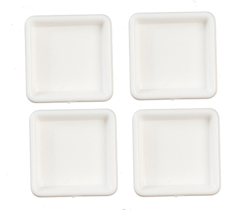 AZG7331 - Four Square Plates, White