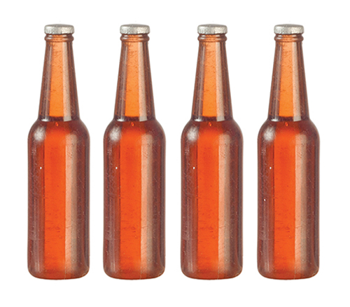 AZG7396 - Beer Bottles Set/4/Brown
