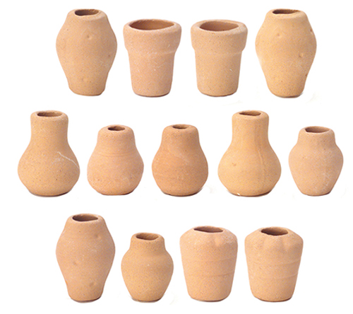 AZG7478 - Clay Pots, Assorted, 12