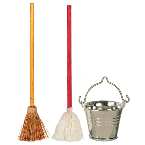 AZG7553 - Mop/Broom/Bucket Set, Red
