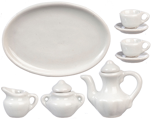 AZG7557 - Ceramic Tea Set/9/White