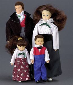 AZG7600 - Victorian Doll Family, 4Pc, Brown
