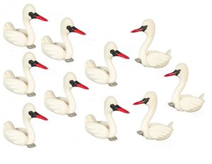 AZG7749 - Miniature Swans, Set, 10