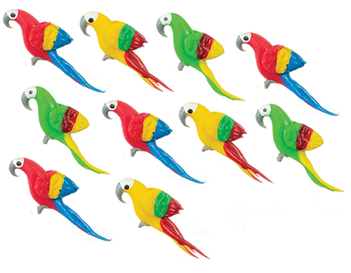 AZG7751 - Miniature Parrots, Set, 10