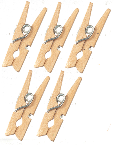 AZG8076 - Wooden Clothespins, 5Pc