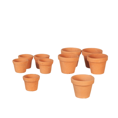 AZG8312 - Terracotta Garden Pots, 10 Pieces