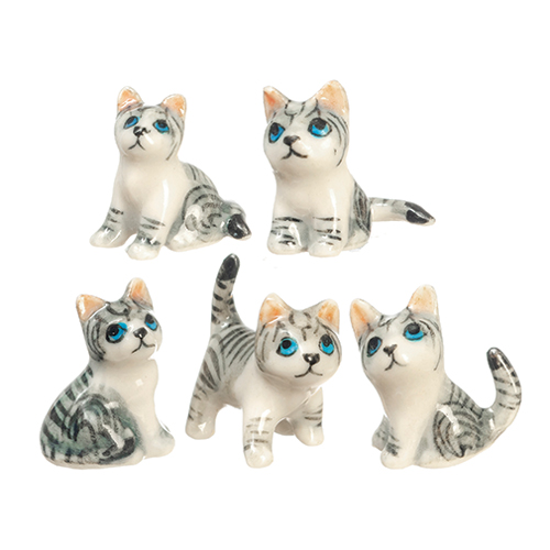 AZG8341 - 5 Cute Ceramic Kittens
