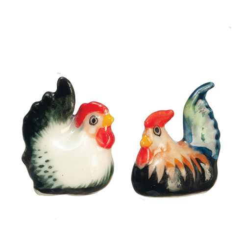 AZG8343 - 2 Ceramic Chickens