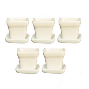 AZG8344 - 5 White Ceramic Pots/Base