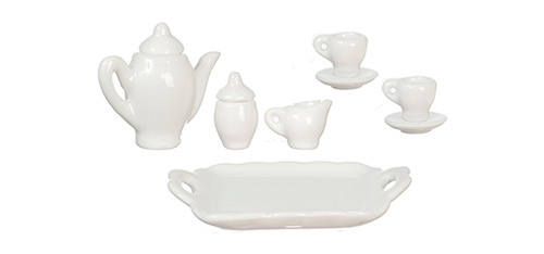 AZG8448 - Porcelain Tea Set, White, 10 Pieces