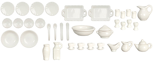AZG8486 - Porcelain Dinner Set/42Pcs/White