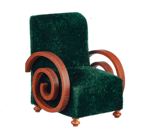 AZJJ07024WNGREE - Art Deco Armchair/Green/W