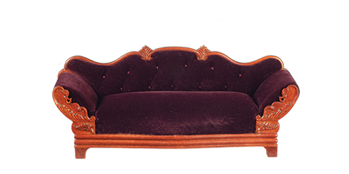 AZJP132WNRED - Victorian Sofa/Red/Walnut
