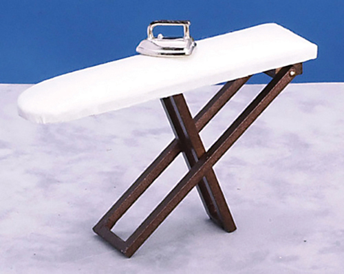 AZM0304 - Folding Ironing Board With Iron, Walnut