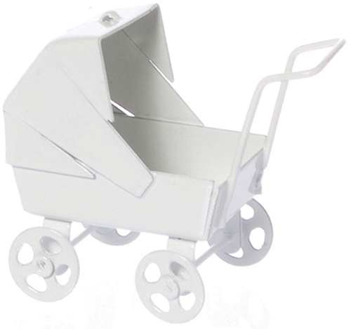 AZMA1329 - Baby Carriage, Pastel White