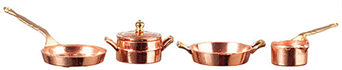 AZMA2258 - 5 Pc Copper Pot/Pan Set