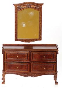 AZP6019 - Chateau Lorraine Mir. Dresser, Walnut