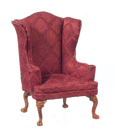 AZP6288 - High Back Chair, Burgundy/Walnut