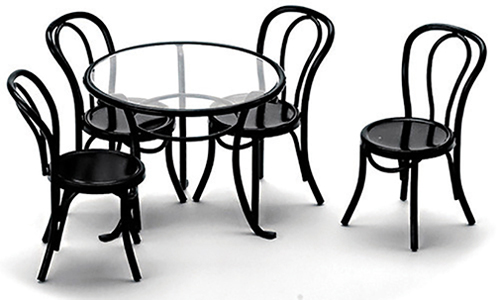 AZS8507 - Patio Table With 4 Chairs, Black