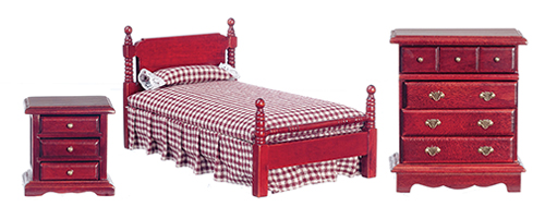 AZT0505 - Bedroom Set, 3Pc, Mahogany/Cs