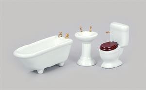 AZT0513 - Bathroom Set, 3Pc, White/Cs