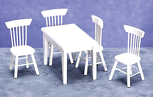 AZT0519 - 5Pc Table/Chair Set, White/Cs