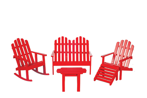 AZT0538 - Adirondack Furniture Set, Red, 5